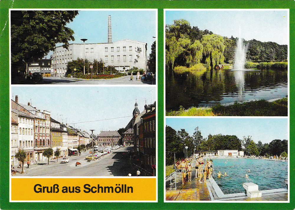 Postkarte "Gruß aus Schmölln" 1988 aus der Sammlung des Museums Burg Posterstein
