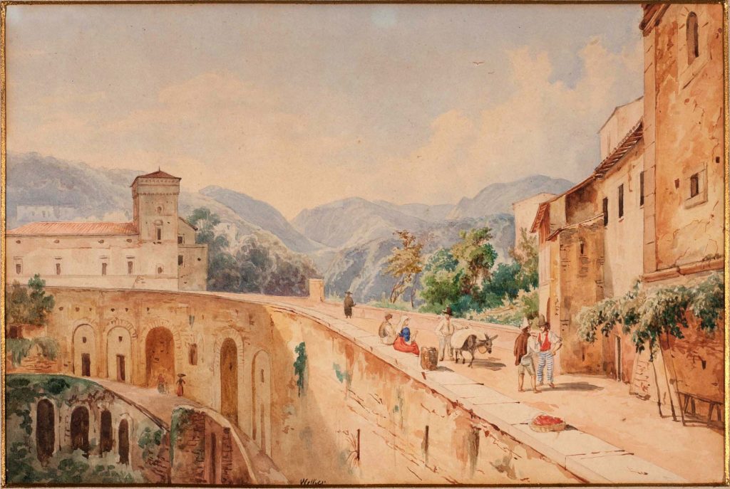 Ernst Welker, Aquarell, Bey Castelamare im Neapolitanischen