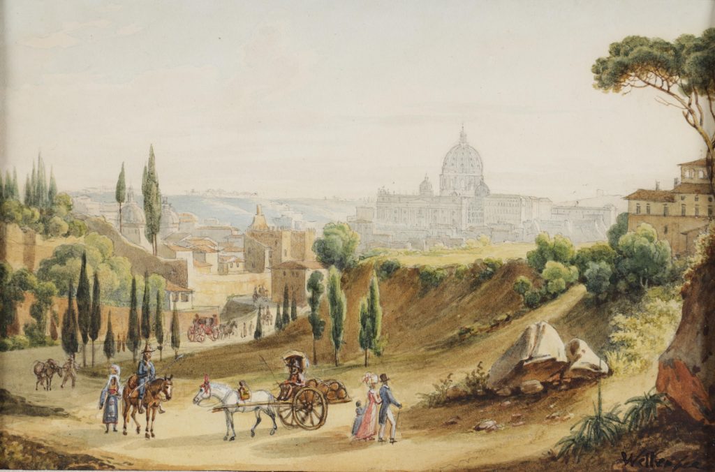 Ernst Welker: Blick auf den Petersdom in Rom, Sammlung Museum Burg Posterstein