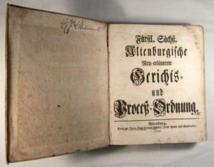 Gerichts- und Prozessordnung, Altenburg 1744 (Museum Burg Posterstein)