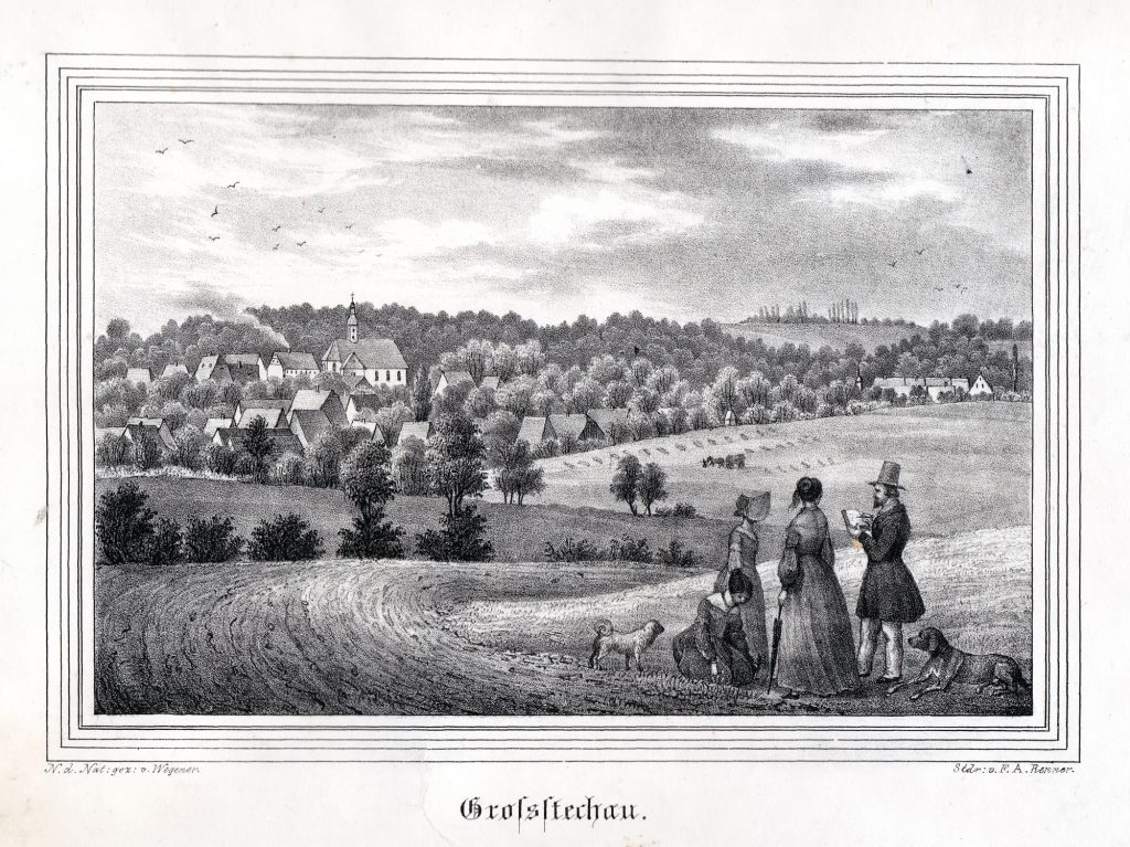Großstechau im Altenburger Land - Historische Ansicht aus der "Kirchengalerie" - Sammlung Museum Burg Posterstein